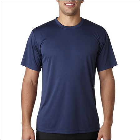 Men Plain T Shirt - 100% Polyester, S-XXL, Navy | Shrink Resistant, Soft Fabric, Stylish, Durable, Comfortable