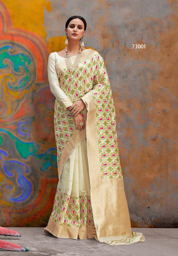 Silk Saree - Unstitched Customized Up to 42 Inch | Exclusive Modern Style for Girls, Available in L, M, XL, XXL