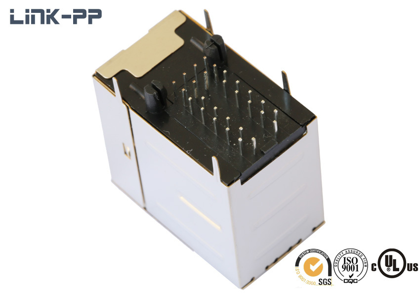 2x1 Port 10/100/1000 Base-t 1840855-3 Stacked Jack Without Led