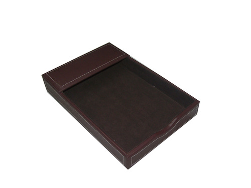 Leather Memo Holder - Dark Brown Leather, 9x6 Inches | Elegant Design with Durable Material and Sleek Appearance