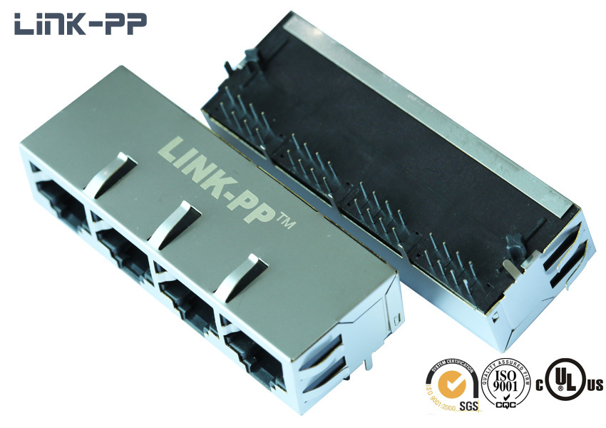 1x4 Port 10/100/1000 Base-t Tab-down Hr901430e Rj45 Connector Without Leds