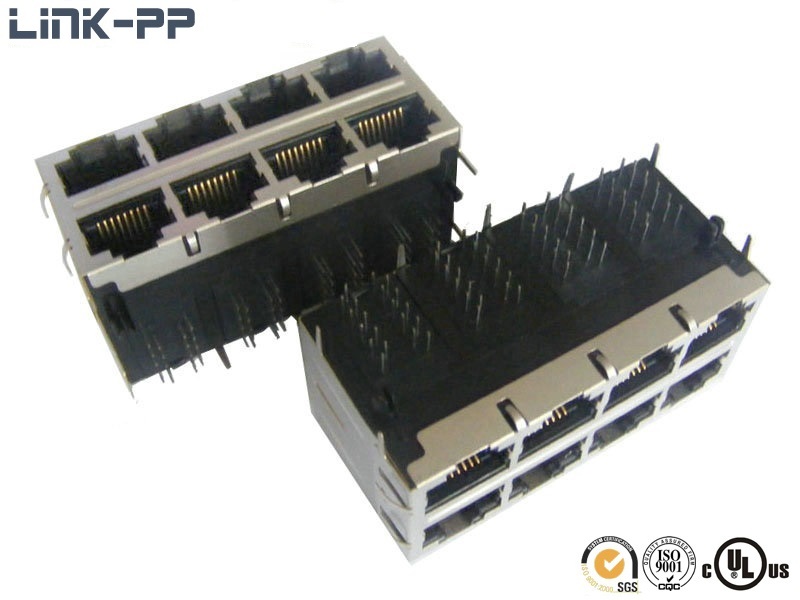 2x4 Port 10/100/1000 Base-t C850-2g4r-54 Modular Jack With Led