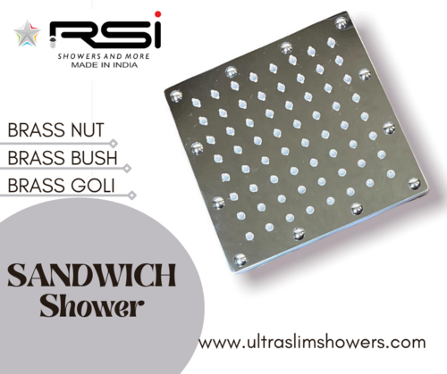 ब्रास सैंडविच शावर स्क्वायर 10"X10"