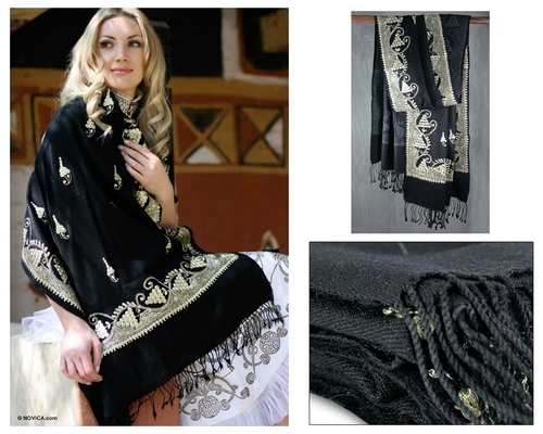 Pashmina Shawl with Zari Emb.