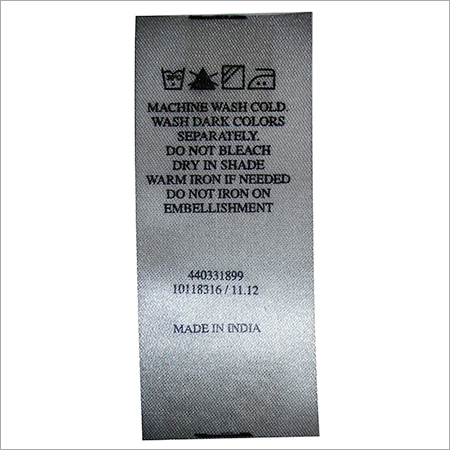 Satin Wash Care Labels