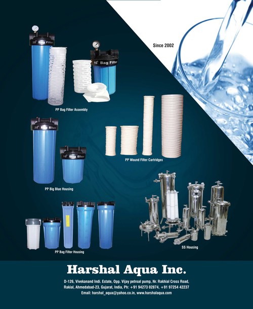 Pp Wound Filter Cartridges - Plastic Material , Wall Mounted Water Purifier For Efficient Water Source Filtration