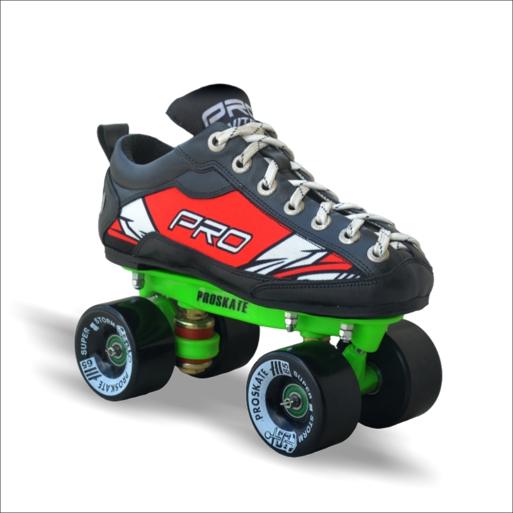 PROSKATE SUPER STORM ROAD WHEEL SKATE QSS 68 - Handcrafted Genuine Leather Upper, 65 MM High-Speed Wheels, Racing Suit, Unisex Skating Gear, All Sizes Available