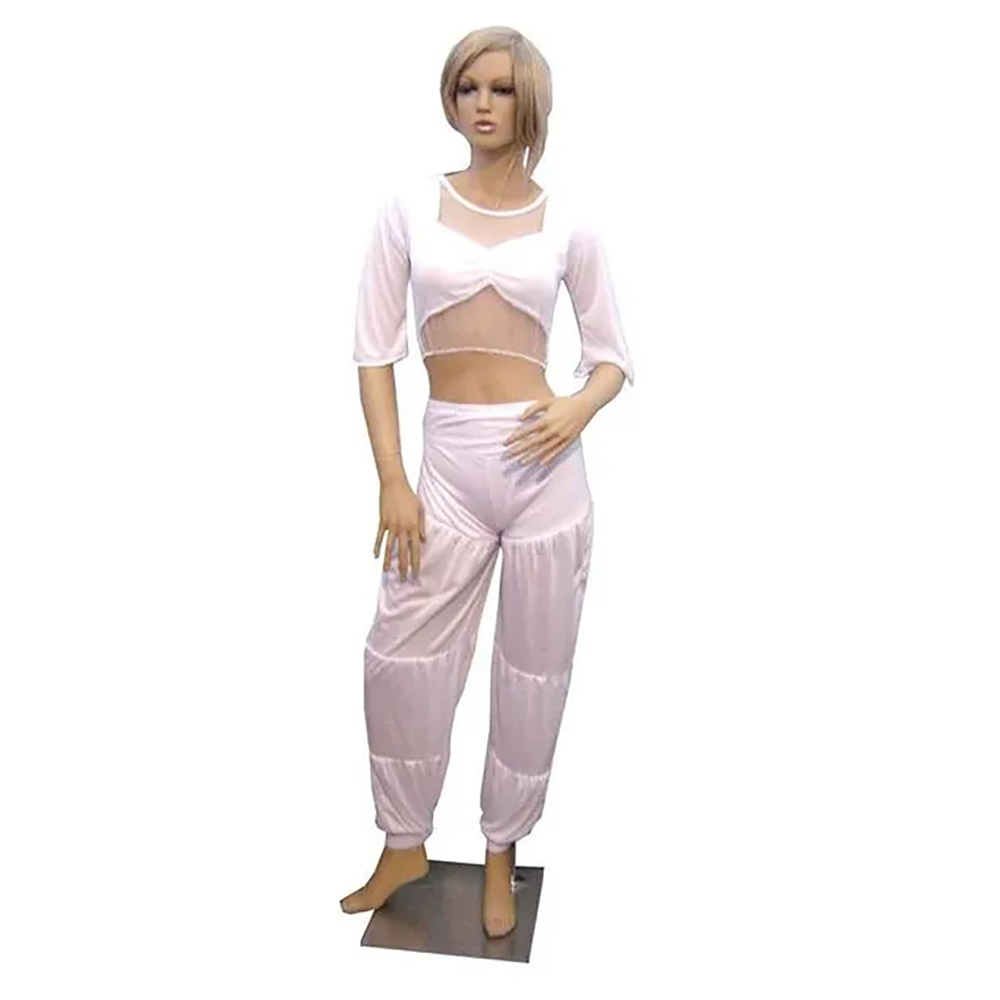 Polyester White Netted Belly Dance Costume