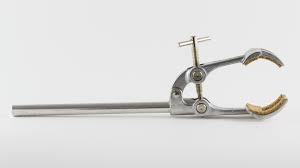 Universal Clamps - Steel, 25 mm Diameter | Easy One-Hand Operation, Cork Lined Jaws, Upright Sitting Design, Spring Action Padded Lock