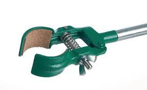 Retort Clamps - Aluminium Casted, Epoxy Coated, 50 mm Capacity | Cork Lined Cylindrical Jaws, Chrome Plated Brass Rod, 220-230 Volt