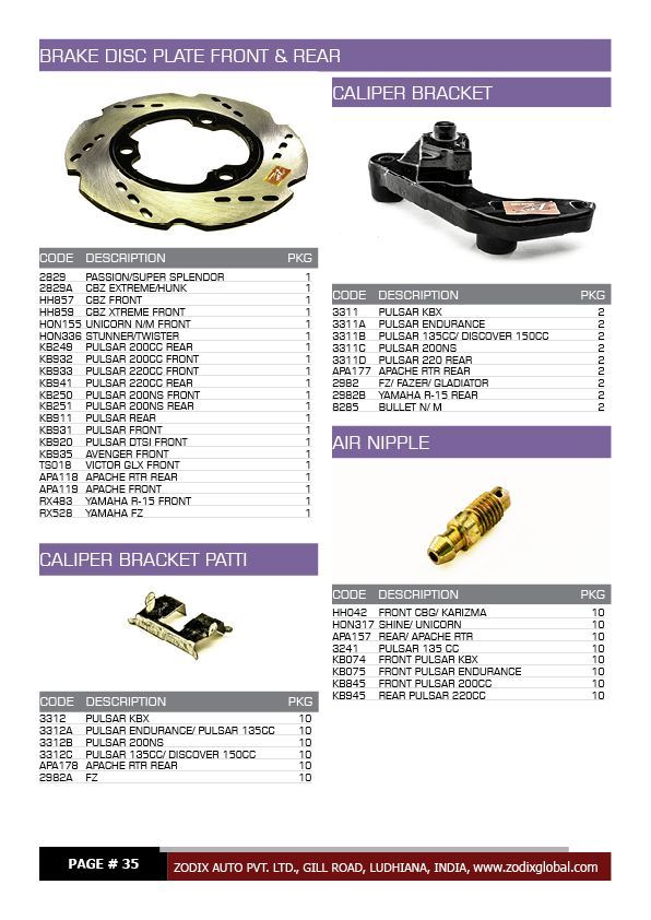 Zodix Catalog