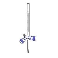 Burettes, Three Ways Bore Screw Type PTFE Needle Valve Stopcock - Class A Accuracy, 10-150g Glass Material | Industrial & Laboratory Use