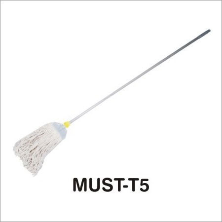 Cotton Mop - Cotton Material, 12 Inches Head, 48 Inches Length, White Color | Durable, Sturdy, Effective Cleaning, Easy to Use