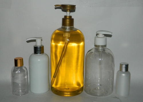 White And Transparent Boston Round Plastic Bottles