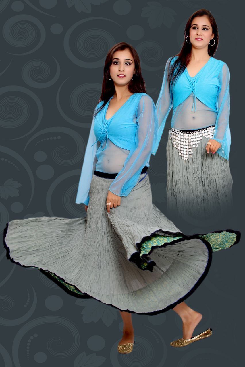 Blue And Gray Summer Wear Belly Dance Costume