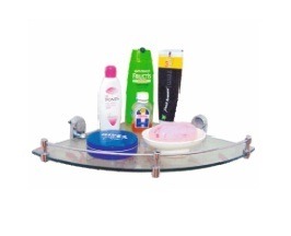 Corner Glass Shelf - Stainless Steel, 21 x 24 Inches | Durable, Elegant Design, Abrasion Resistant, Fine Finishing, Robust Structure