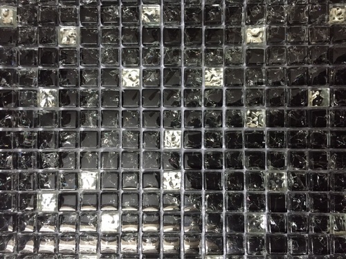 Glass Tiles - 1x1 Foot, Black And Gray, 5-10mm Thickness | Heat Insulation, Square Edge Finish, Full Body Surface