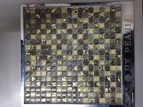 Glass Tiles - 2x2 Inches, Antibacterial Heat Insulation, Glossy Glass Finish in Browns, Golds, Greens