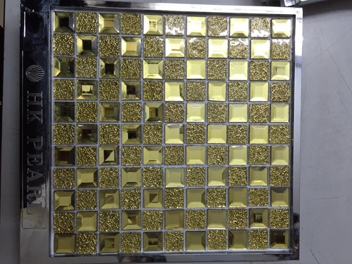 Glass Tiles - 2x2 Inches, Gold Gloss Finish | Antibacterial, Heat Insulation, Full Body and Glazed Surface Treatment