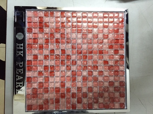 Glass Tiles - 2x2 Inch Full Body Heat Insulation, Square Edge Glass Finish in Browns/Tans and Reds/Pinks for Interior Wall Applications