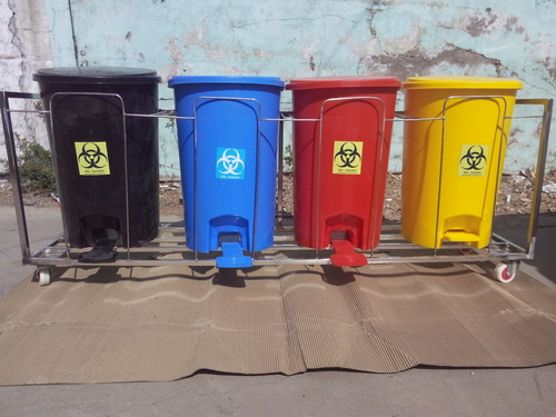 Black Color Coded Biomedical Waste Bin