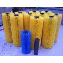 Cylinder Brush - Polypropylene Material, 100mm Diameter x 100mm Length, Yellow Color | Nylon Bristles, Steel Shaft, High Reliability & Performance