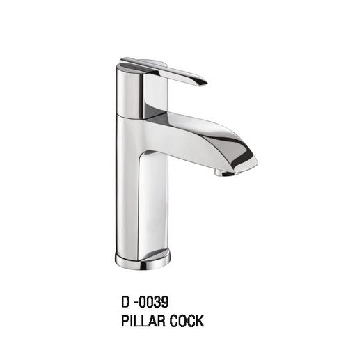 Brass Pillar Cock - Chrome Finished, Silver Color | Durable Bathroom Fitting