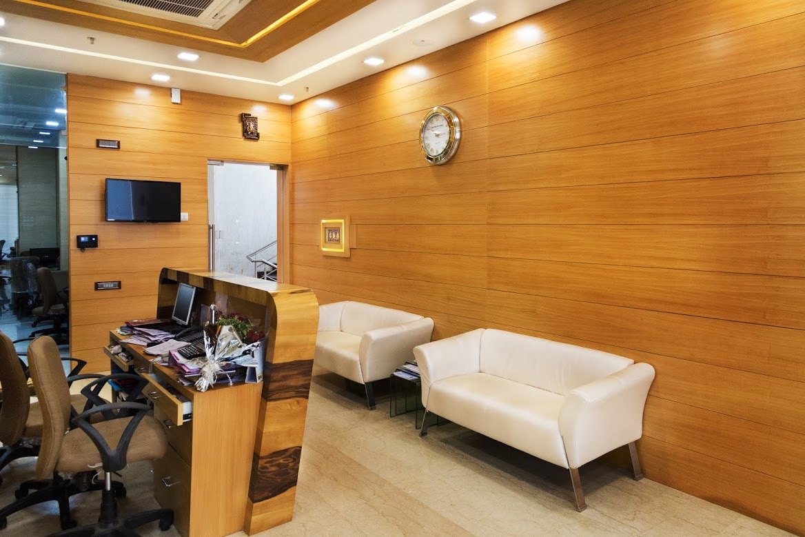 Corporate Office Interior - Glass And Wood Design, Rectangular Layout, Brown Color, Seating Capacity 8-12 | Collaboration Hub, Enhanced Productivity, Modern Design