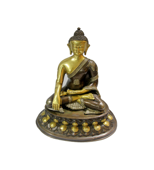 Calling The Earth To Witness / Earth Touching Buddha In Bronze With Antique Look