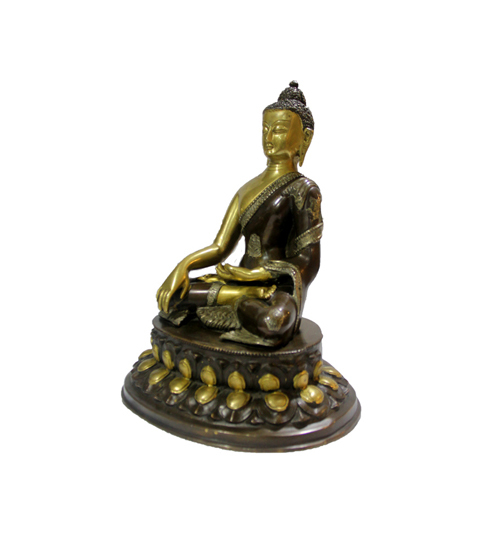 Calling The Earth To Witness / Earth Touching Buddha In Bronze With Antique Look