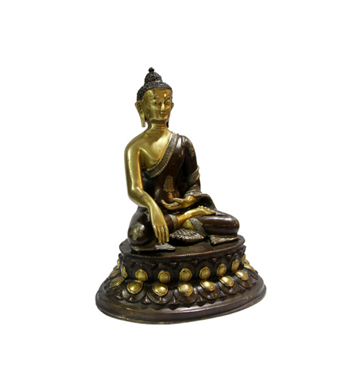 Calling The Earth To Witness / Earth Touching Buddha In Bronze With Antique Look