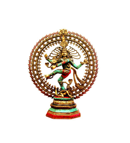 पत्थर की इनले कार्य वाली कांस्य नटराज