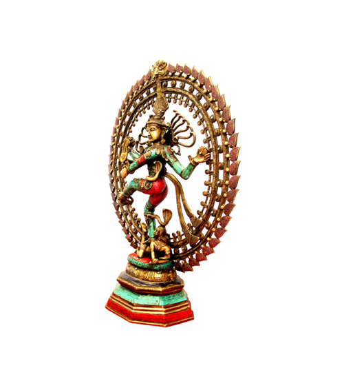 Bronze Nataraj With Stone Inlay Work