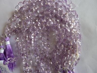 Pink Amethyst Heart Shape Beads