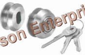 Sliding Door Lock (For Overlap Glass) - Color: Silver