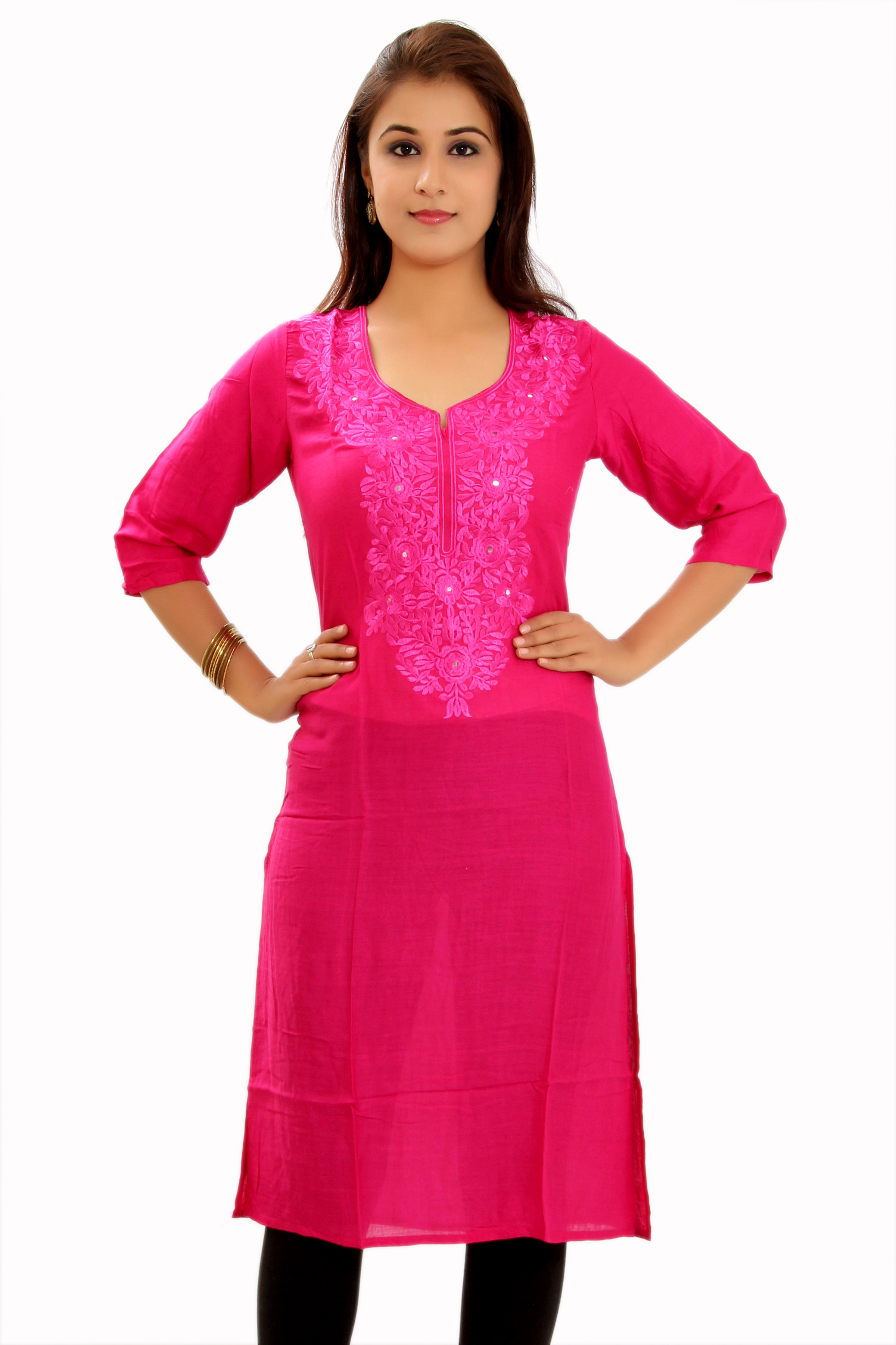 Colored Embroidery Kurti