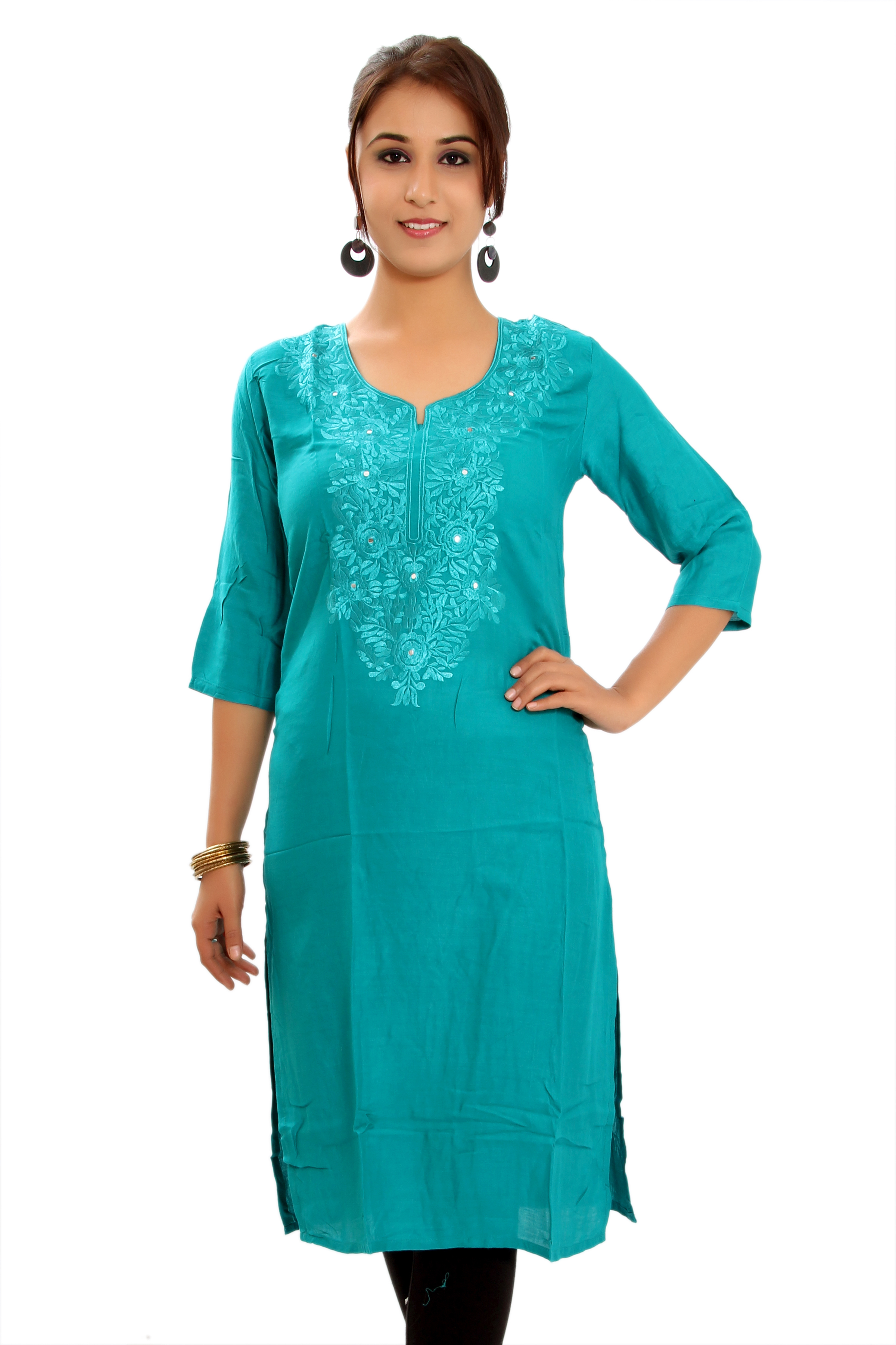Colored Embroidery Kurti