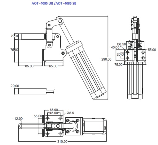 Plastic Pneumatic Hold Toggle Clamp