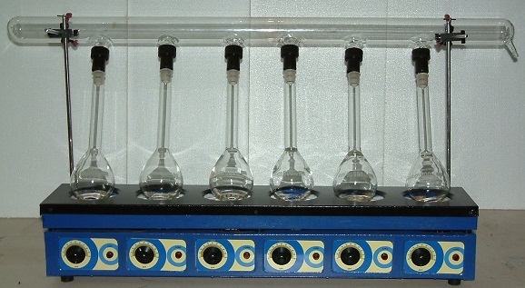 Kjeldahl Digestion Unit - 500 Watt Heaters For 3/6 Test Flasks | Adjustable Side Clamps, Smart Energy Regulators, Fume Duct Options