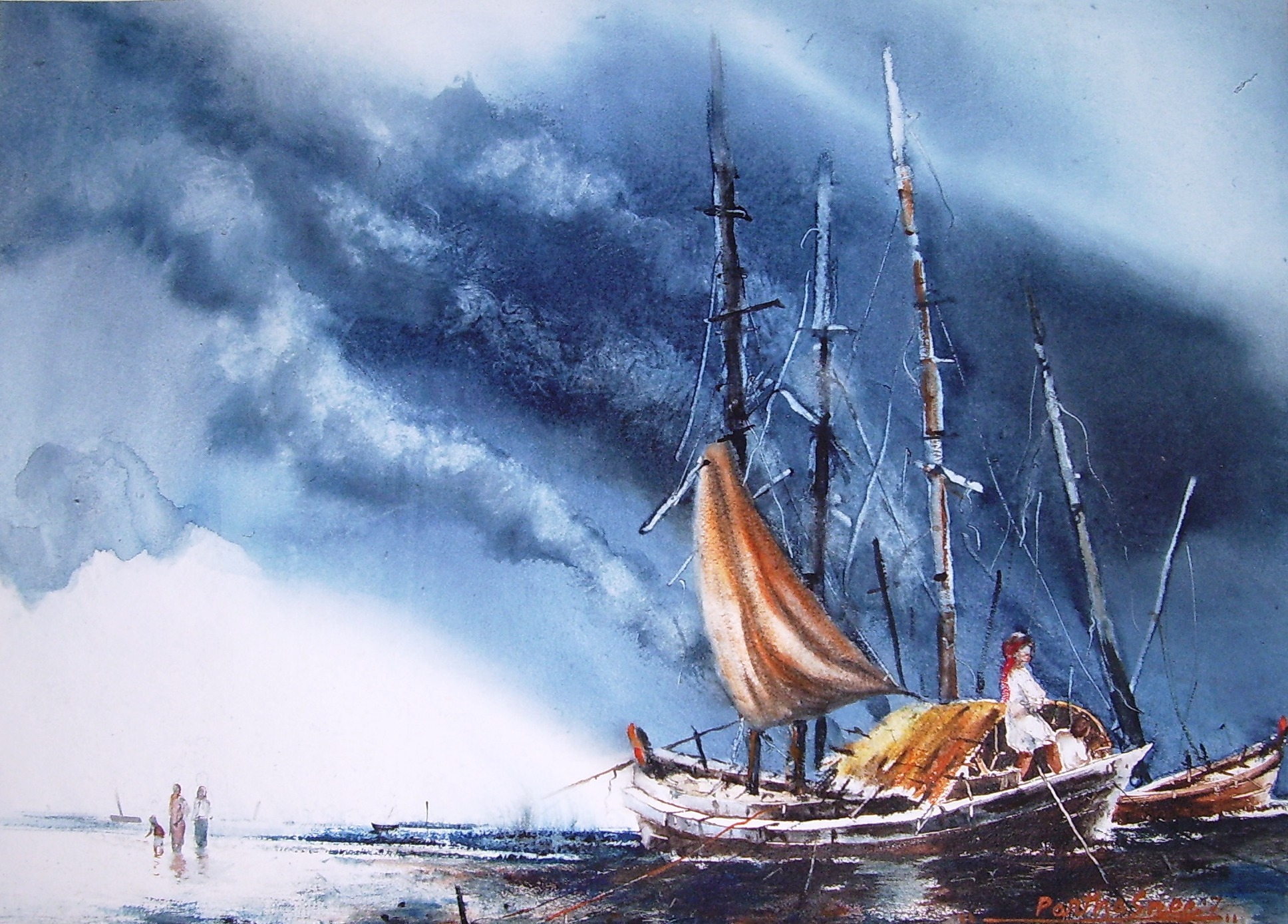 Partha Sen , Water Colour On Paper ,22'x30'