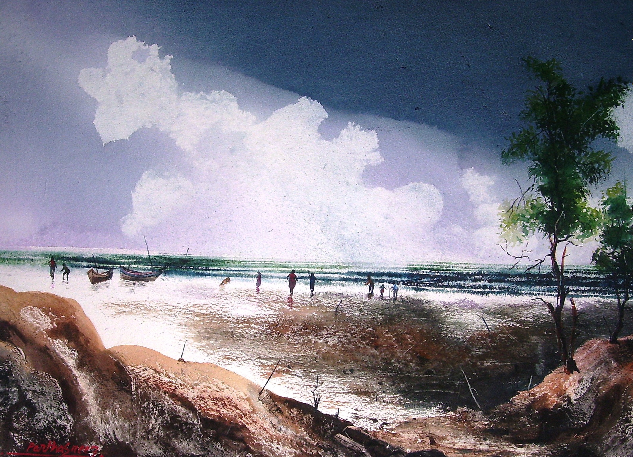 Partha Sen , Water Colour On Paper ,22'x30'