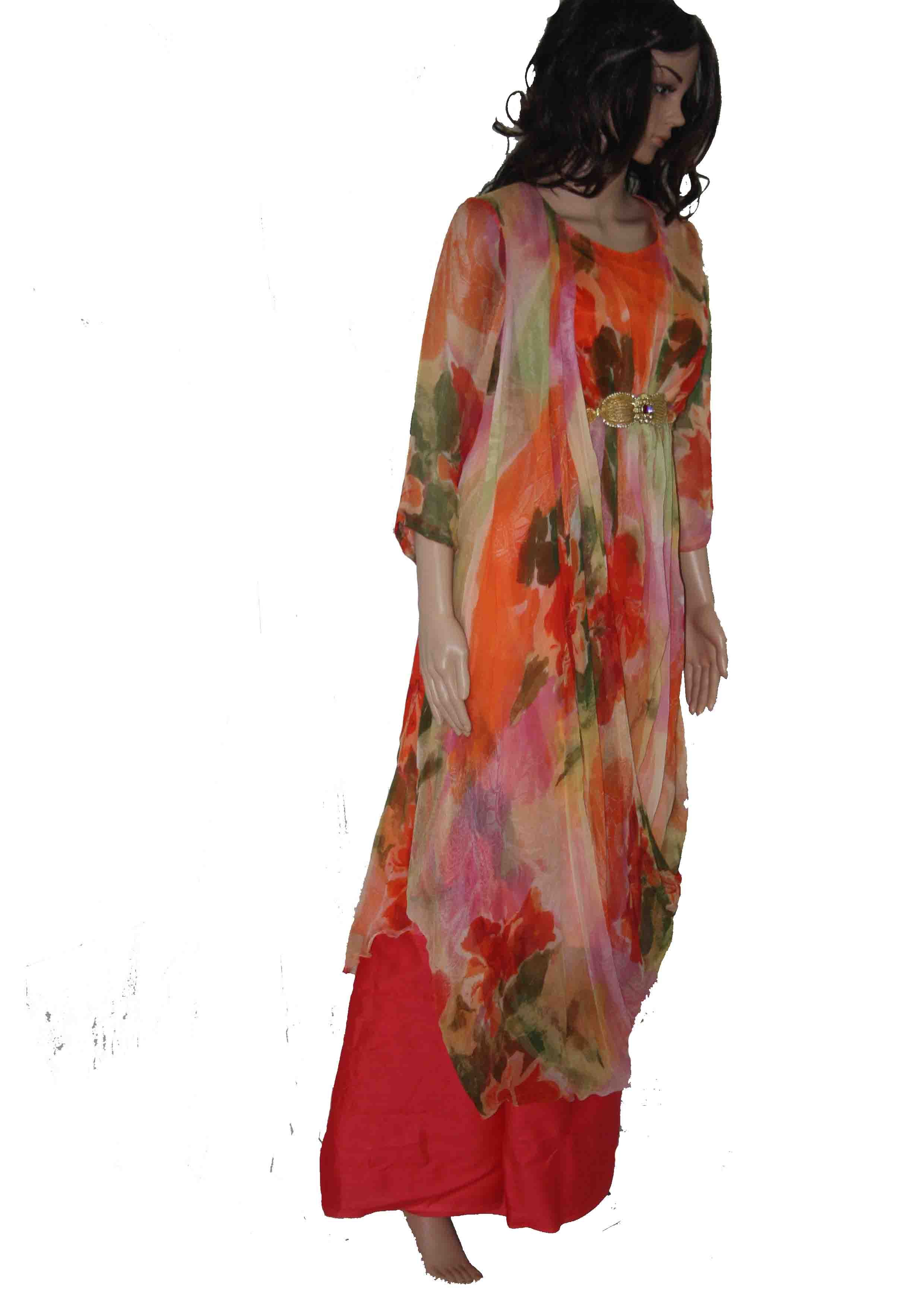 Draped Printed Chiffon