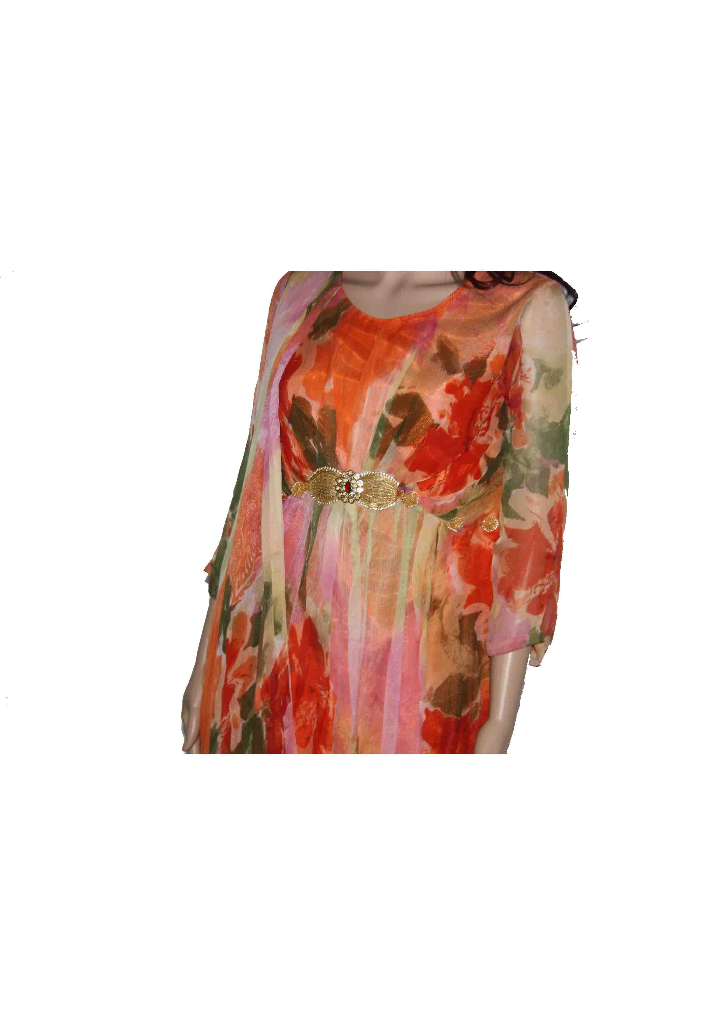 Draped Printed Chiffon