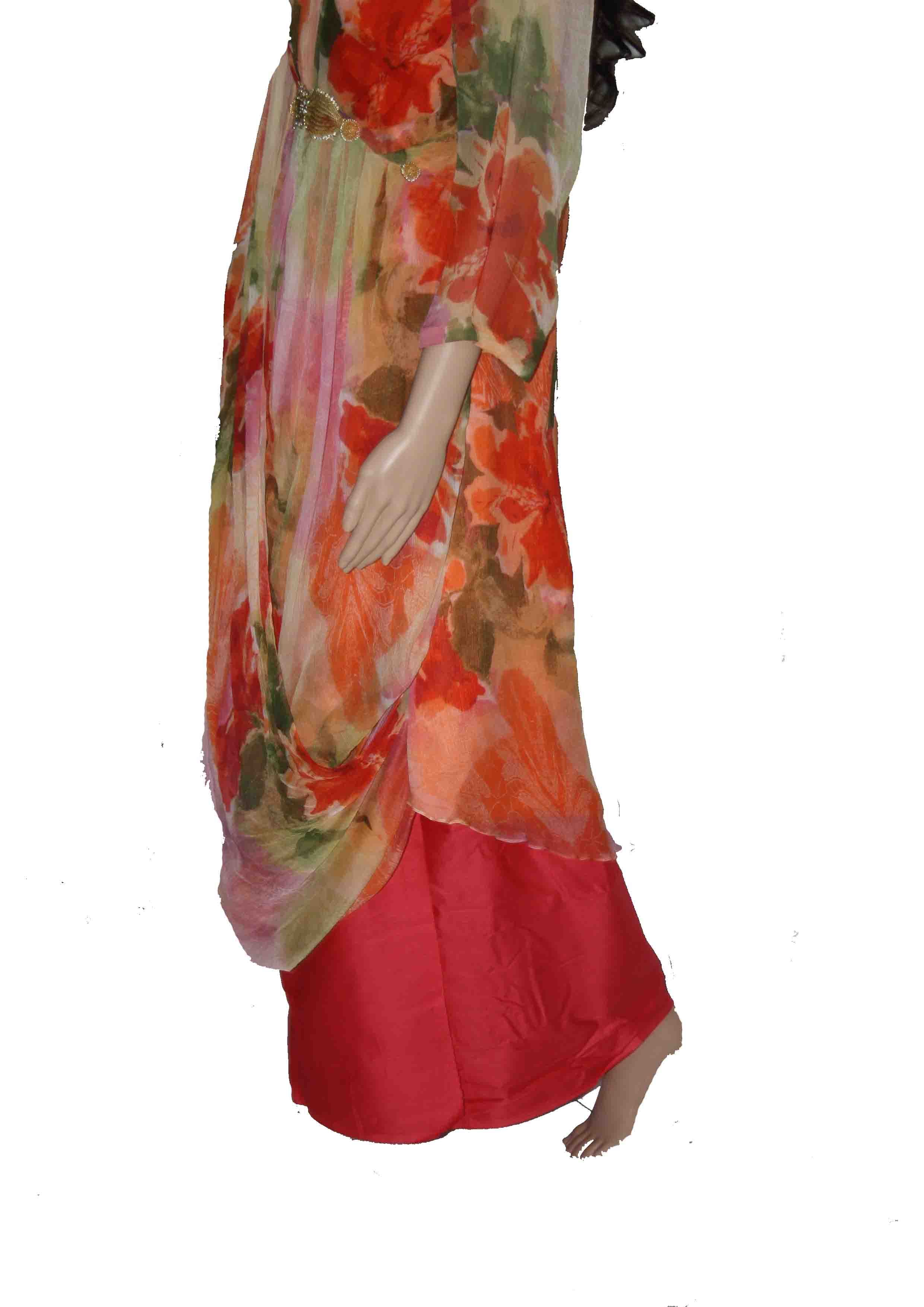 Draped Printed Chiffon