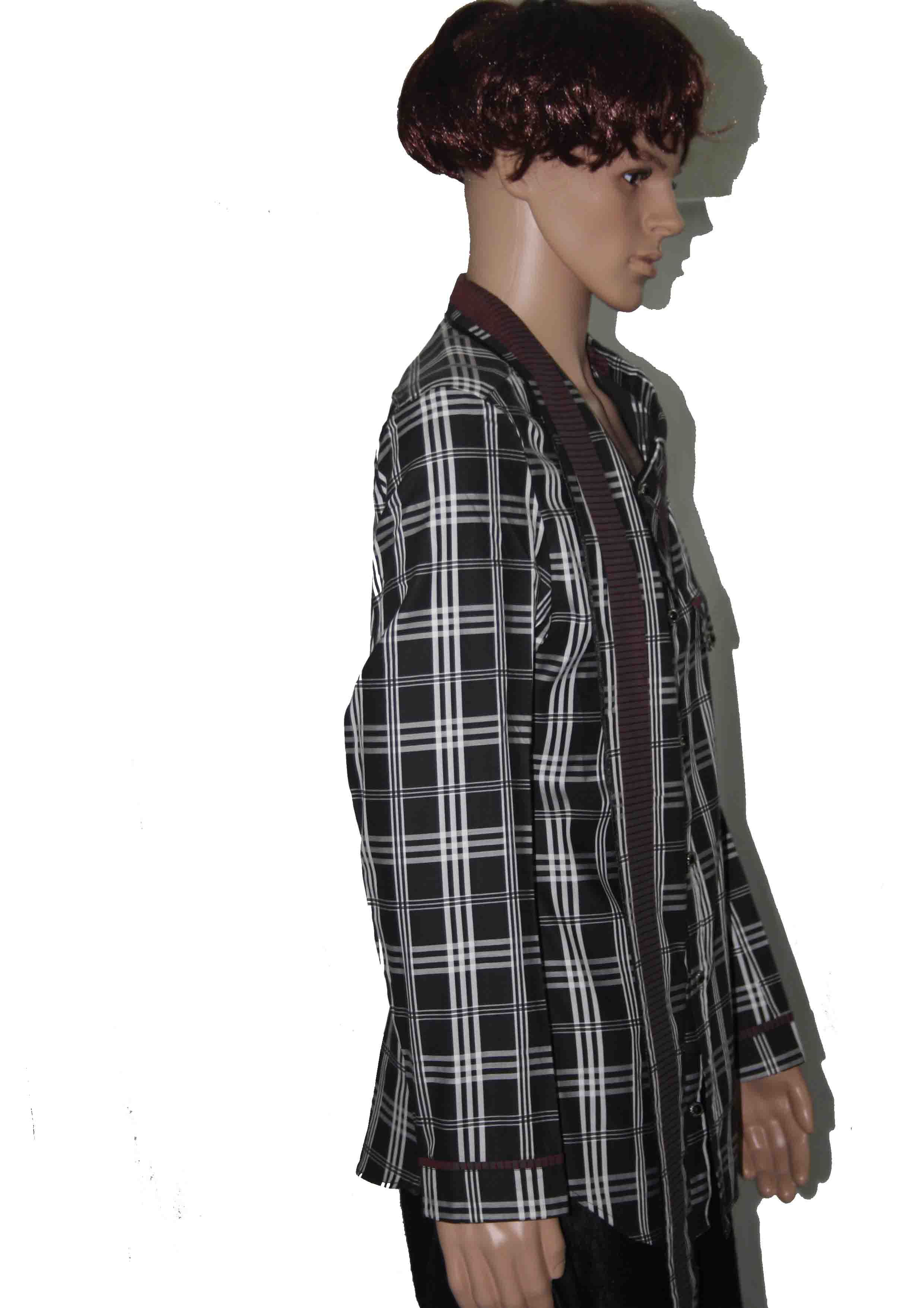 Long Shawl Collar Variation - Cotton Blend, Multiple Sizes, Grey | Button Closure, Stylish Design, Comfortable Fit, Versatile Club Wear