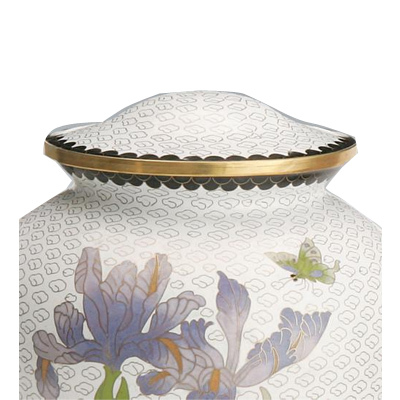 Brass Cremation Urn - 10"h X 7.5"d, 210 Cu In Silver Durable Brass Metal Base, Elegant Design, Secure Closure
