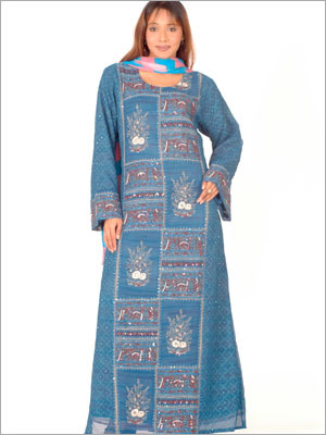 पॉलीएस्टर जॉर्जेट कपड़े का कैफतान