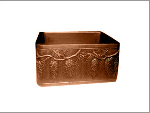 सिंगल बाउल फार्महाउस सिंक (डिजाइन प्लेट के साथ)