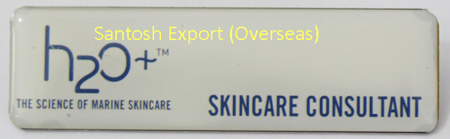 Airline Employee Name Badge - Metal Options In Brass, Aluminum, Stainless Steel | Custom Size, Individual Employee Name, Company Logo, Various Attachment Styles