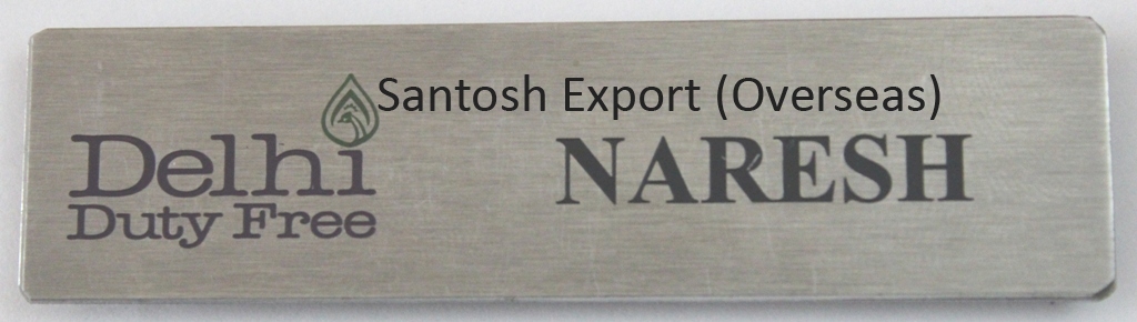 Airline Employee Name Badge - Metal Options In Brass, Aluminum, Stainless Steel | Custom Size, Individual Employee Name, Company Logo, Various Attachment Styles